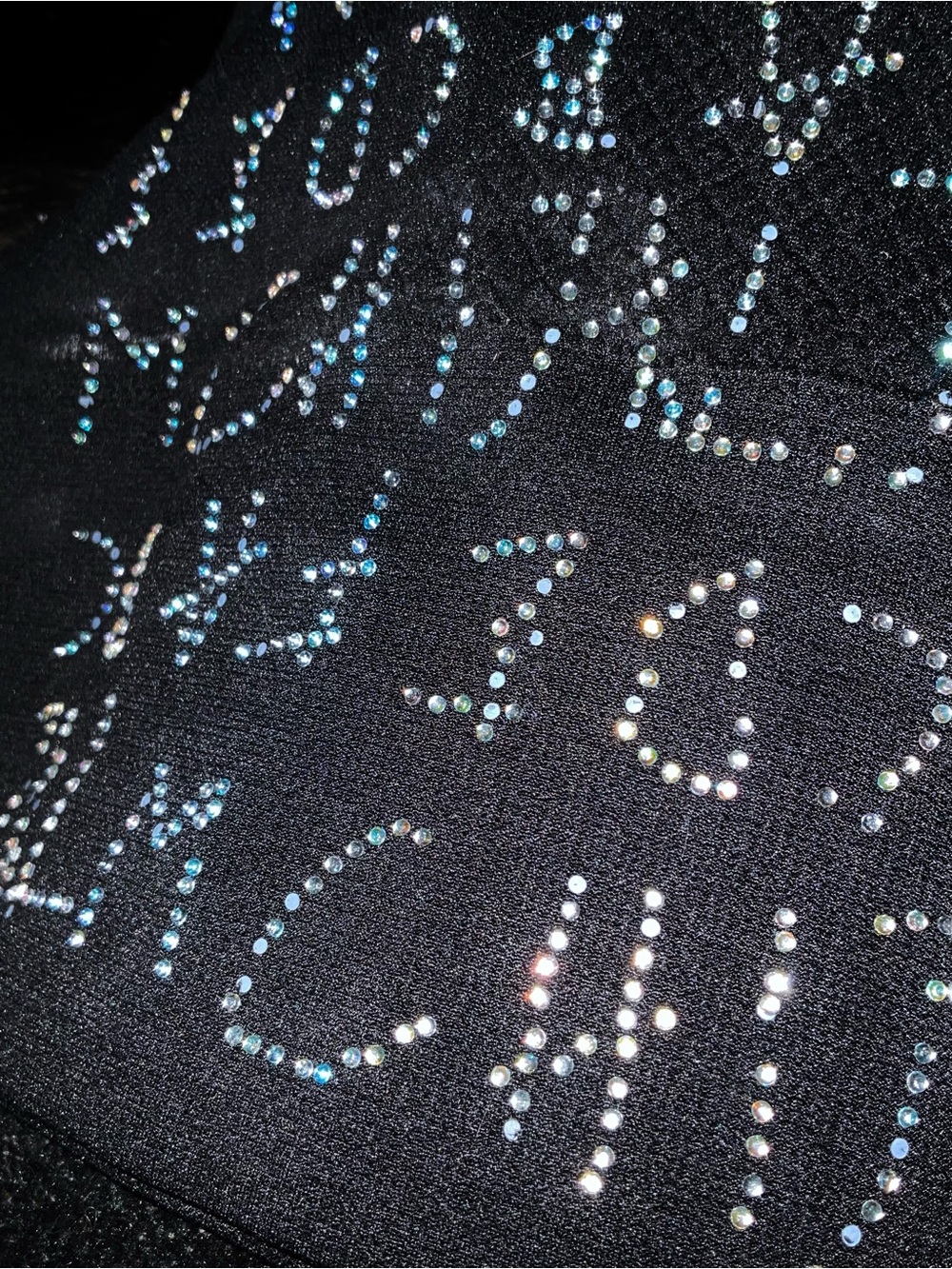 Disordered Lettering Rhinestone Tank Y2K Cyber Goth Glam - Picture 5 of 7